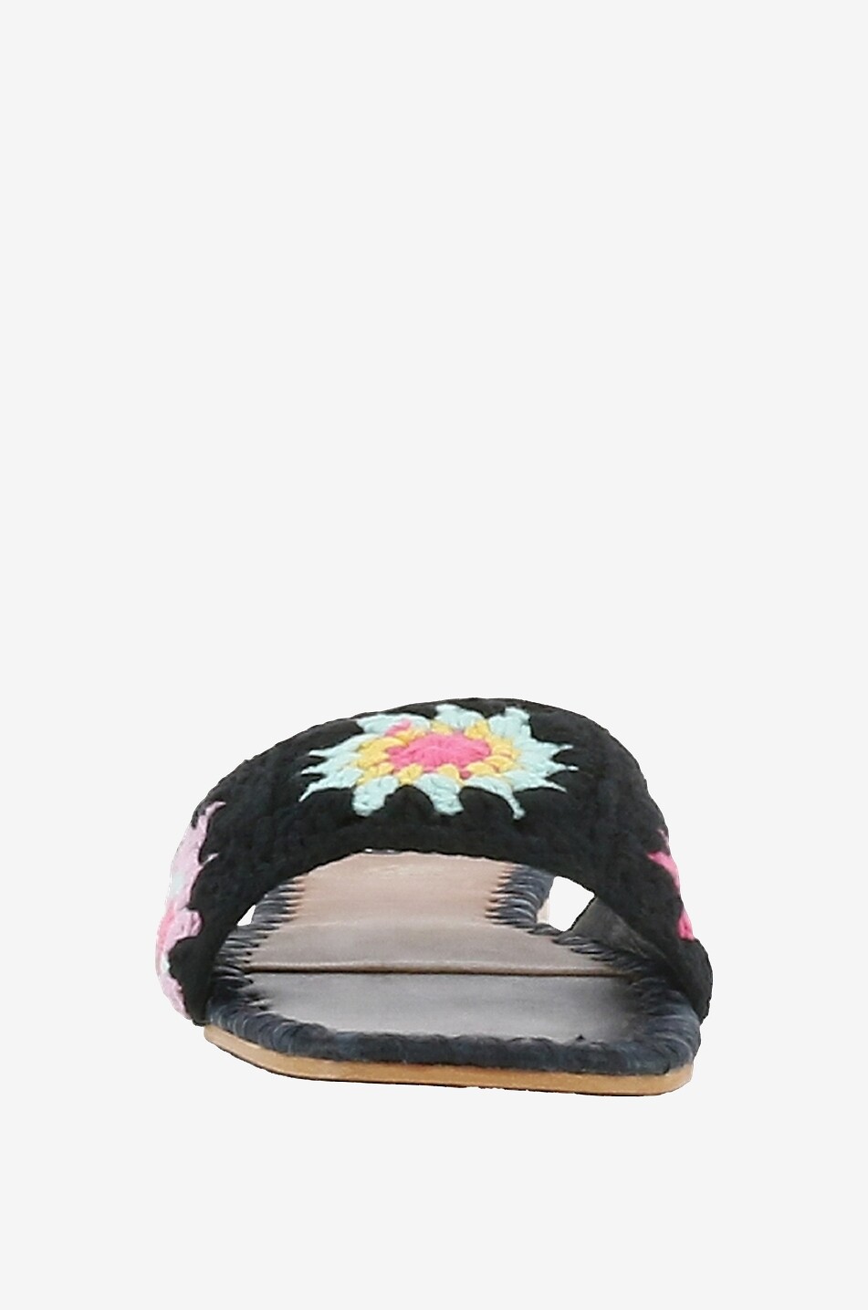 DE SIENA Mules plates en raphia Pam Femme NOIR 2