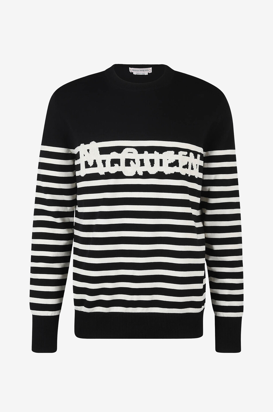 McQUEEN Graffiti striped cotton jumper