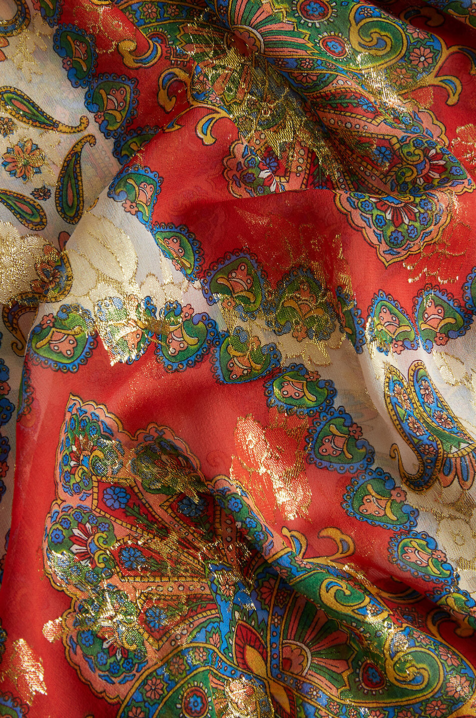 ETRO Bluse aus Seide und Lurex Paisley Medallion Damen ROT 3