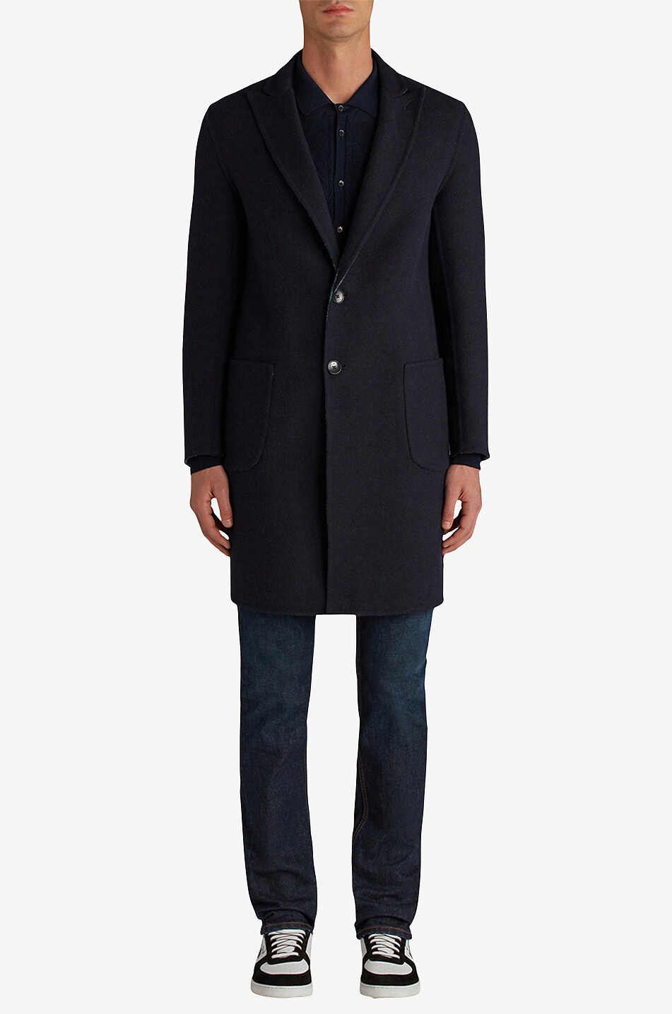 ETRO Reversible wool three-quarter coat Men DARK BLUE 4