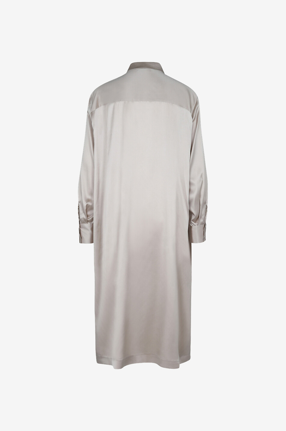 FABIANA FILIPPI Robe tunique midi ample en satin de soie à lavallière Femme Beige clair 2