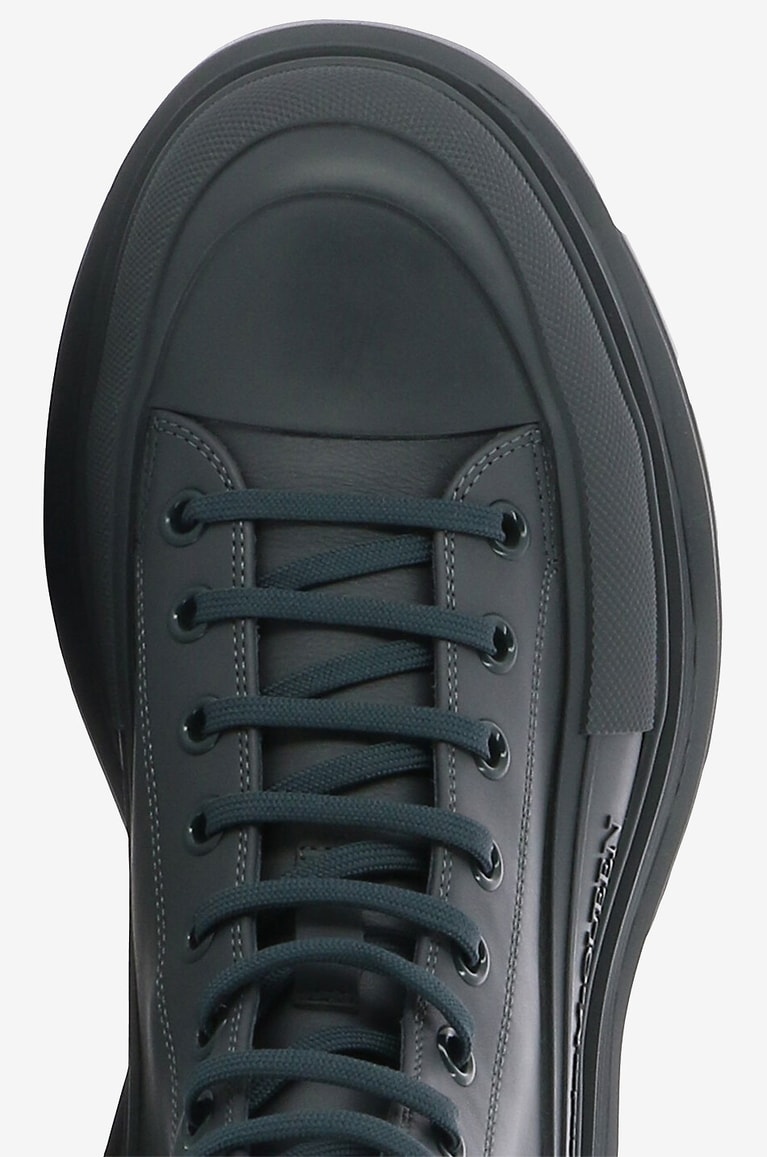 ALEXANDER McQUEEN Bottines à lacets en cuir de veau Tread Slick Homme NOIR 5