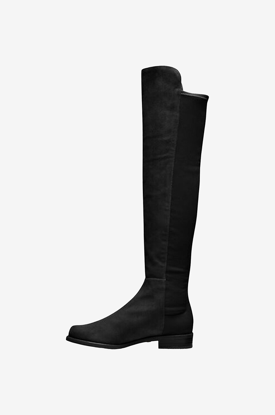STUART WEITZMAN Bottes plates en cuir et tissu 5050 Femme NOIR 5