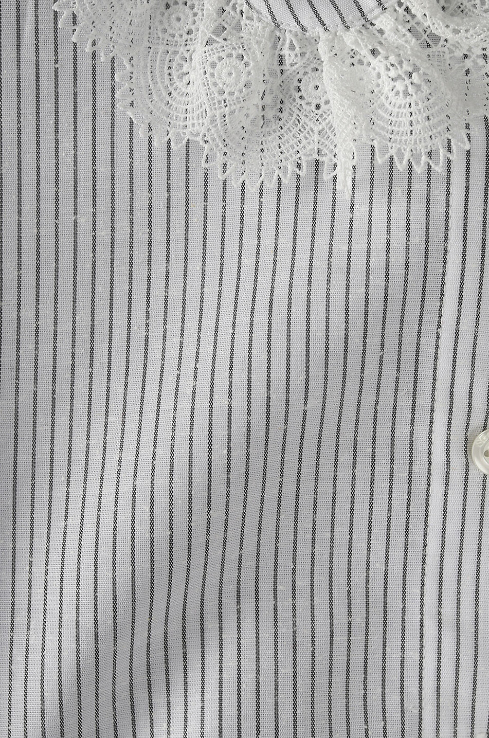 SEE BY CHLOE Chemise rayée à col Claudine orné de dentelle Femme BLANC 3