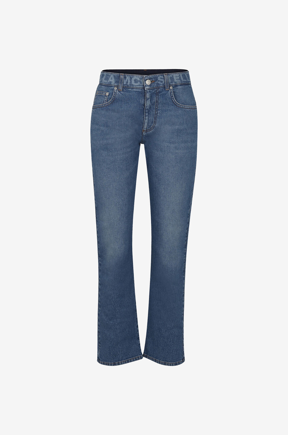 Verkürzte Slim-Fit-Jeans Salt & Pepper Logo