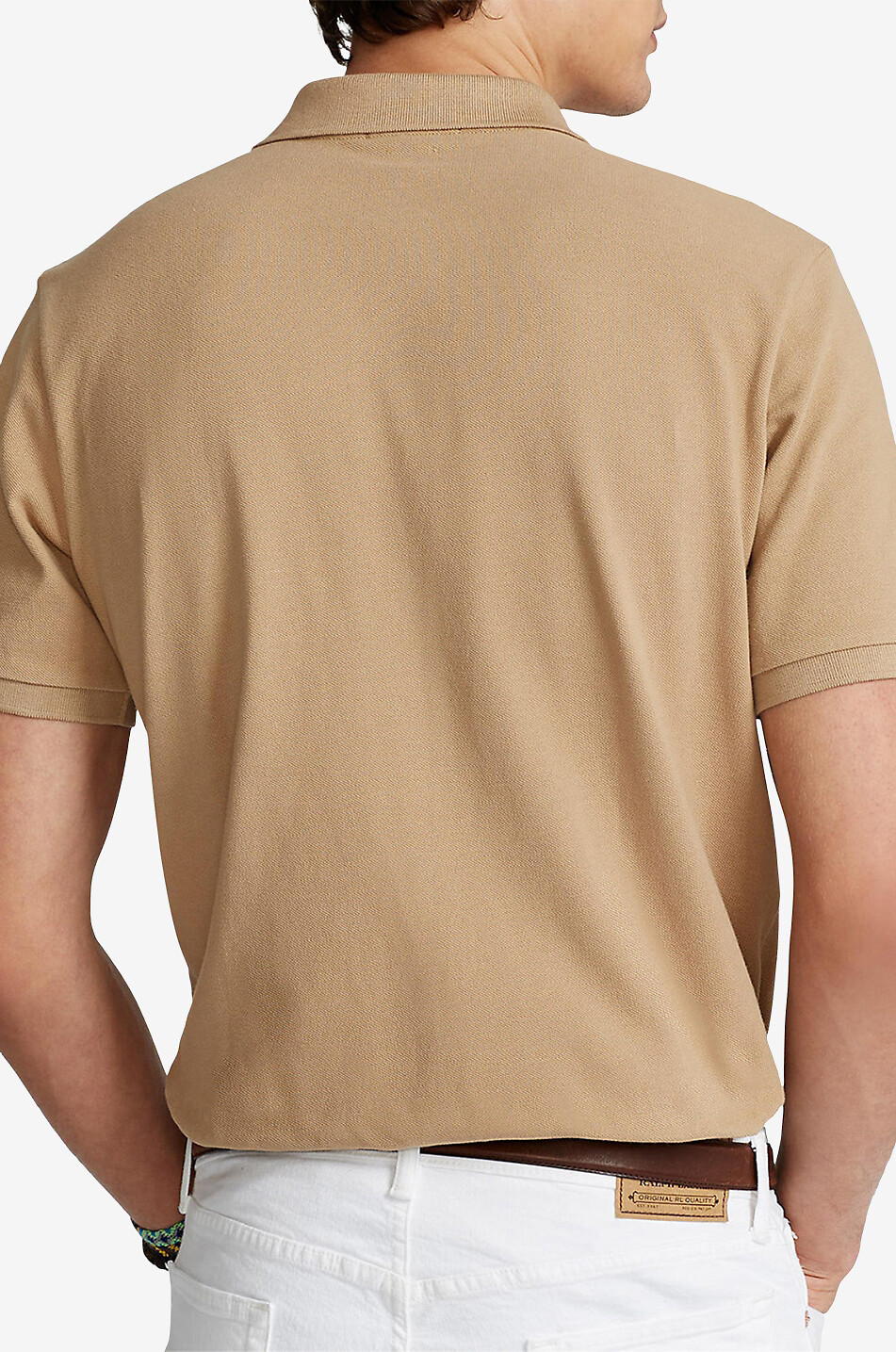 POLO RALPH LAUREN Custom Slim Fit Pony embroidered piqué cotton polo shirt Men BEIGE 3