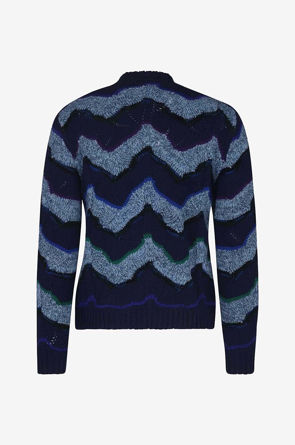 Zigzag patterned jacquard jumper in wool