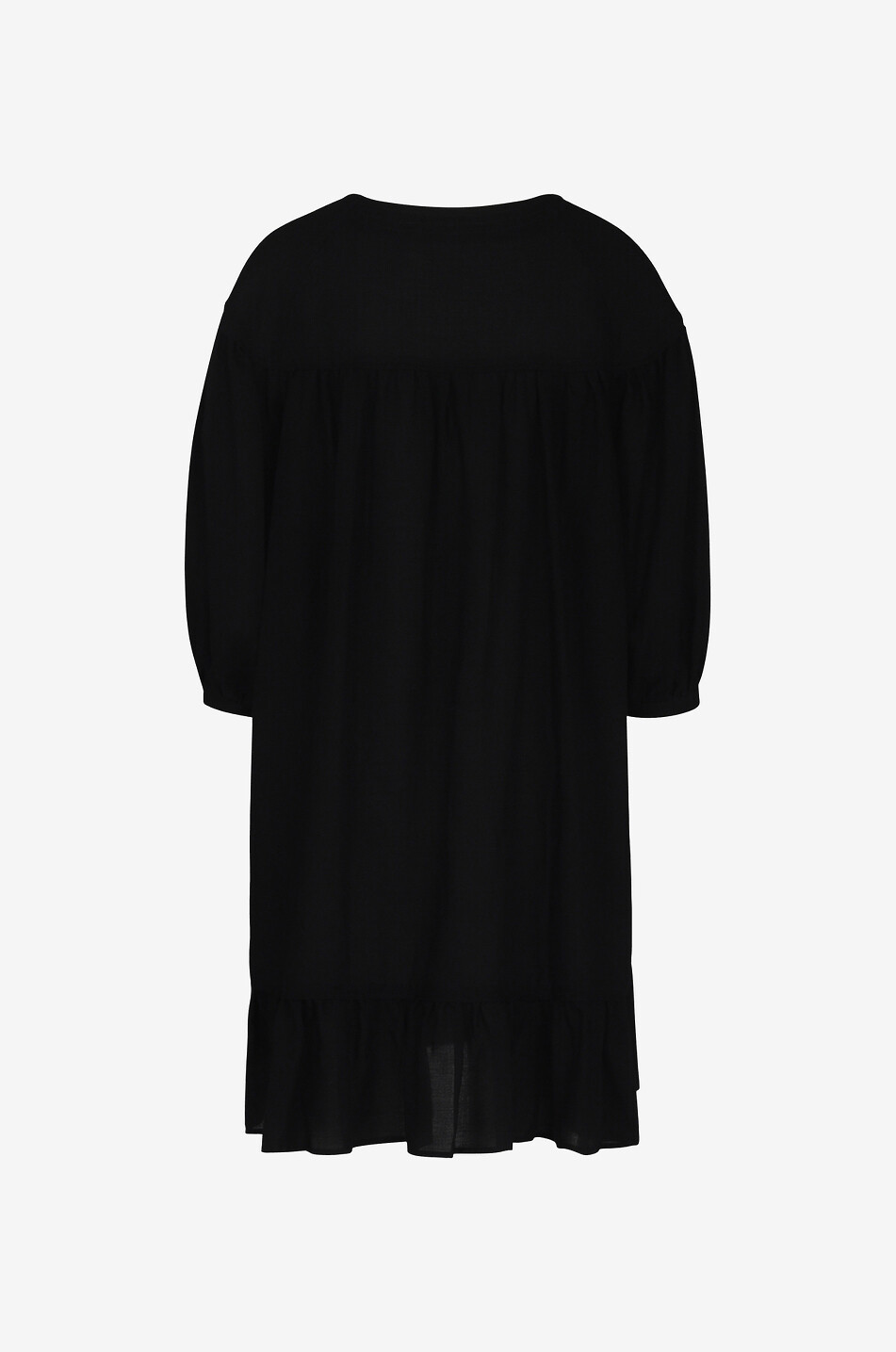 SEE BY CHLOE Robe courte à volants étagés et manches trois-quarts en sergé Femme NOIR 2