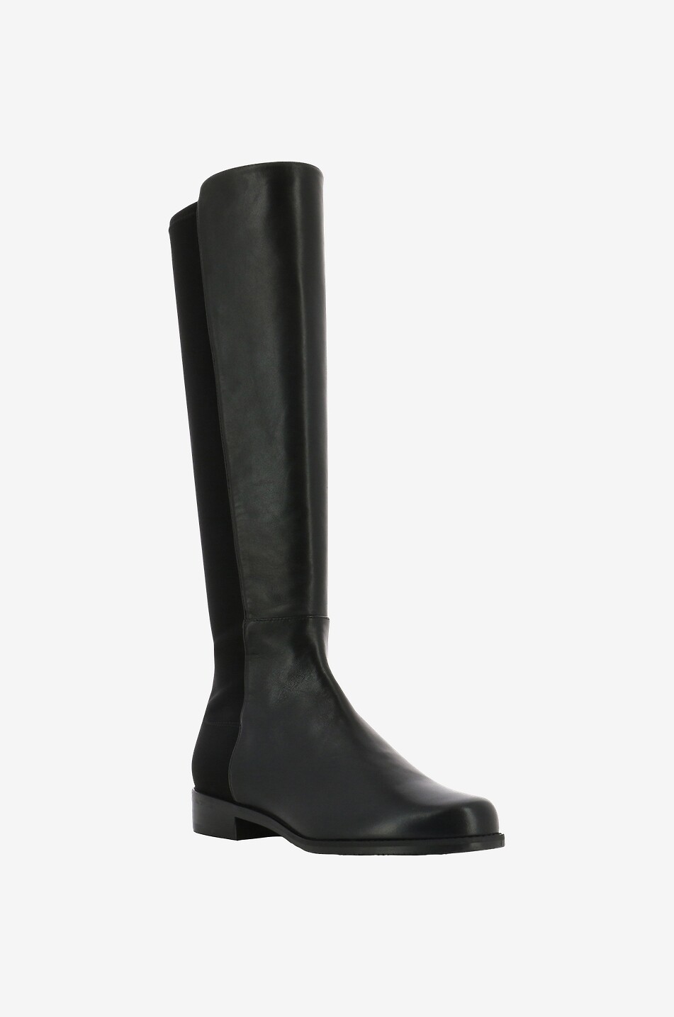 STUART WEITZMAN Flache Stiefel aus Leder und Stoff Halfnhalf Damen SCHWARZ 1