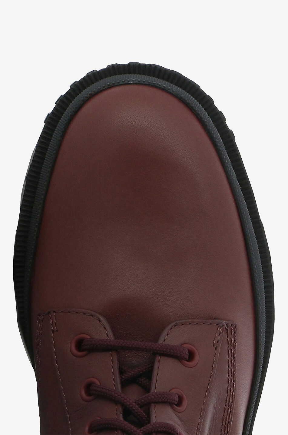 MONCLER Carinne lug sole leather lace-up ankle boots Women DARK RED 5