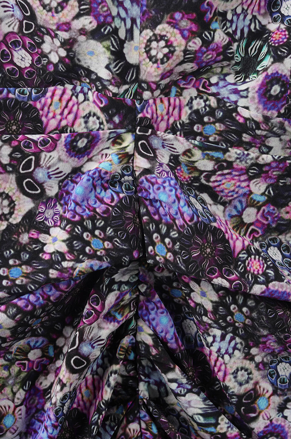 Mini robe en soie florale à fronces Celina
