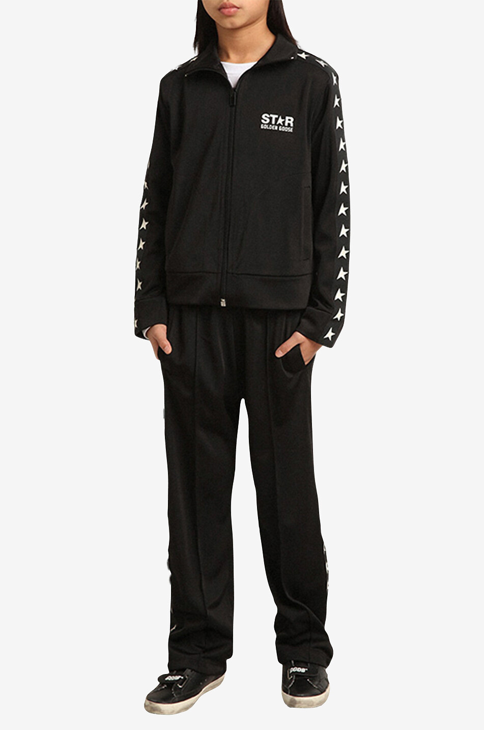 GOLDEN GOOSE Star girl's full-zip sweatshirt Girl BLACK 4