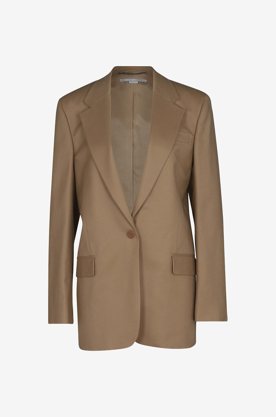 Blazer à boutonnage simple en flanelle de laine