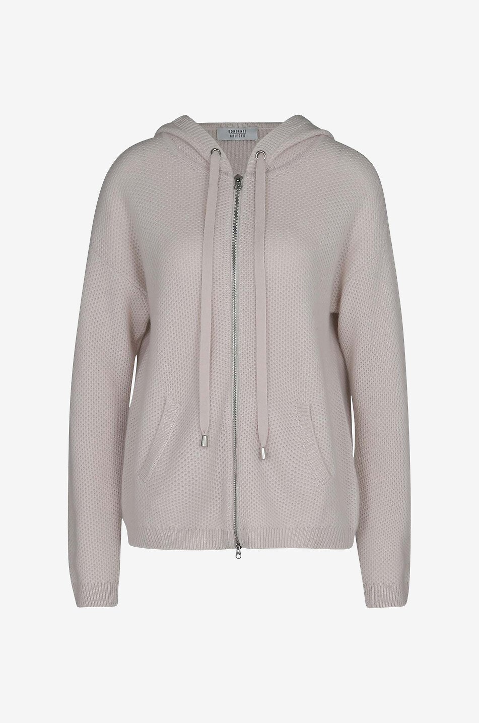 Kapuzencardigan mit Reissverschluss aus Bio-Kaschmir
