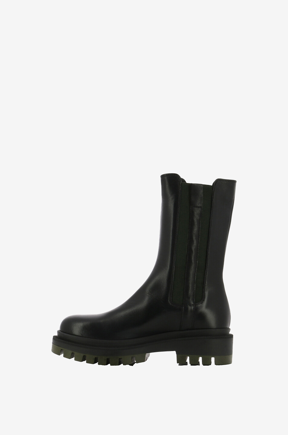 Bottines en cuir lisse à détails contrastés Tomaia