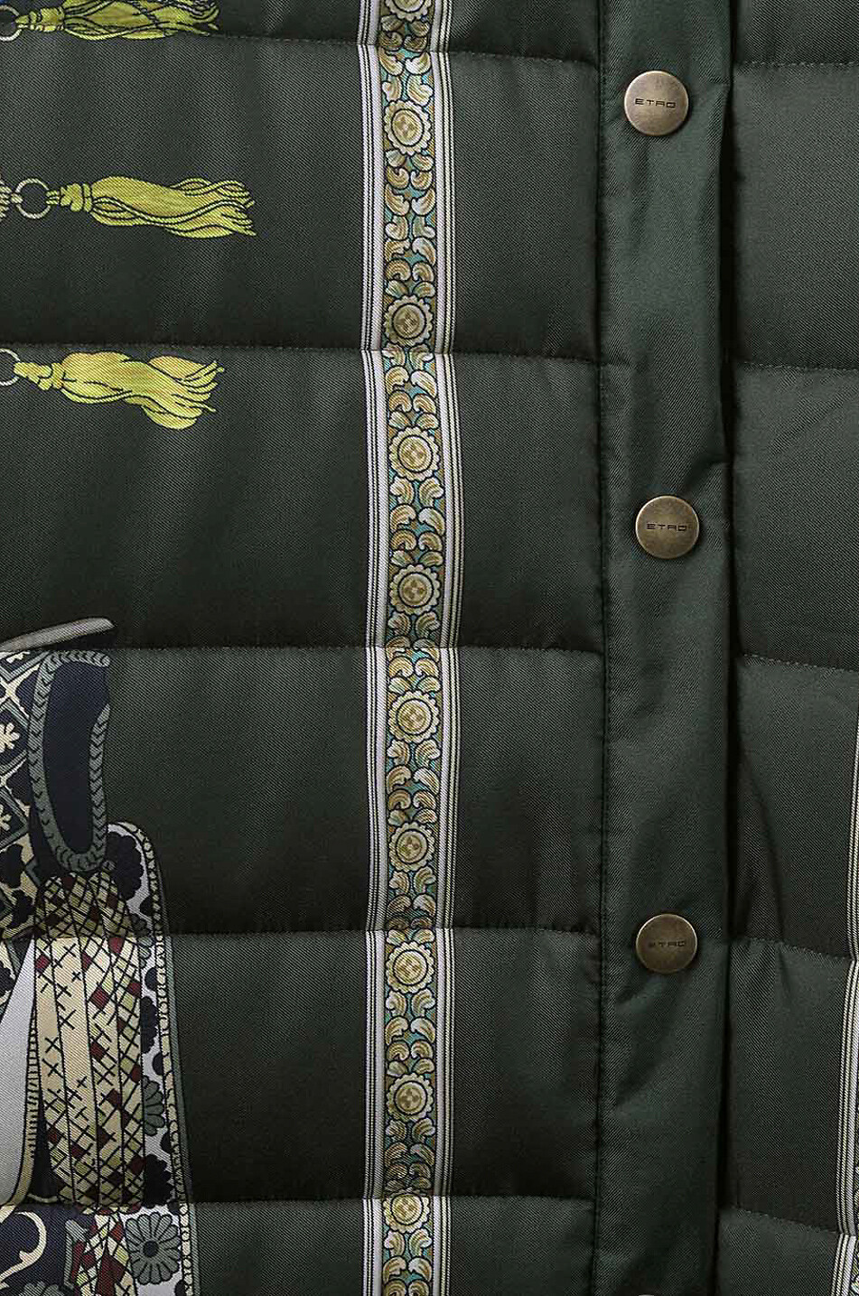 ETRO Gesteppte Hemdjacke aus Seide mit Sattel-Print Damen MITTELGRÜN 3