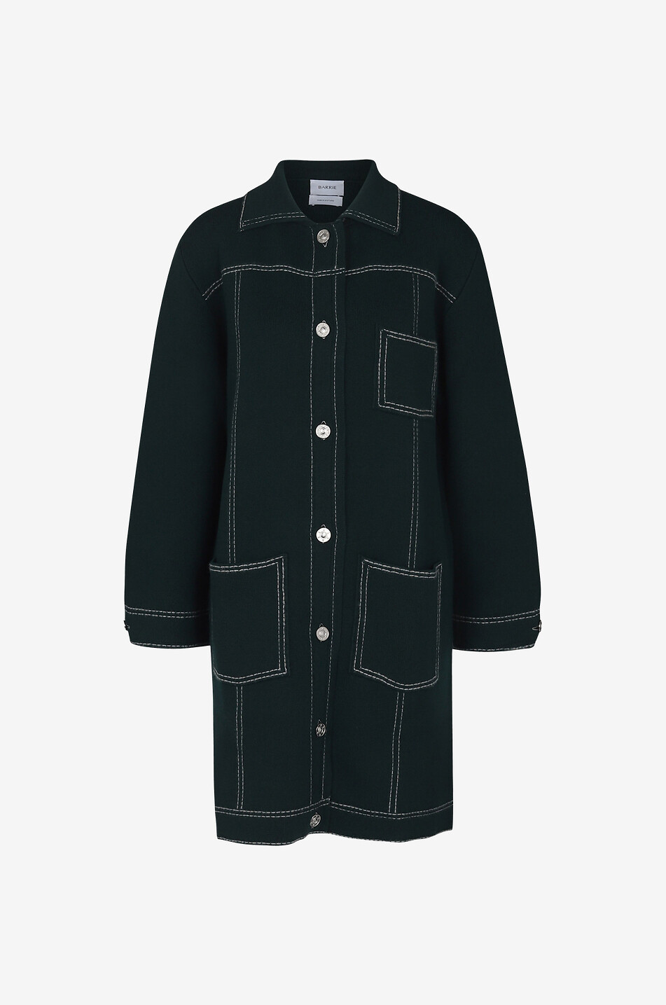 BARRIE Lange Jacke aus Kaschmir und Baumwolle Damen DUNKELGRÜN 1