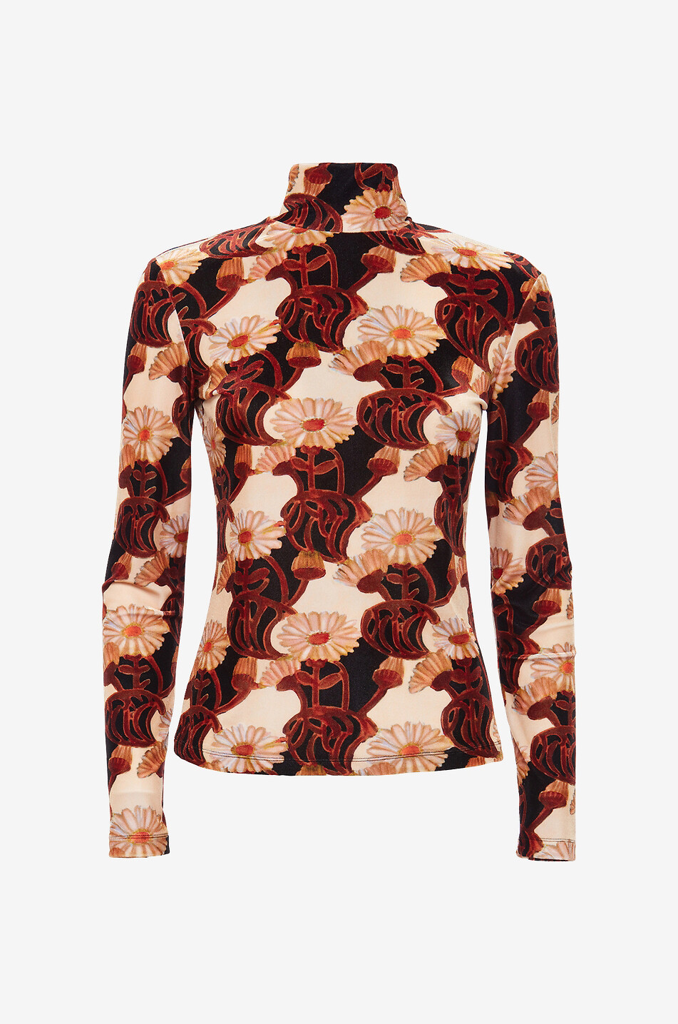 LA DOUBLEJ Top en velours Turtleneck White Gerber Femme MARRON 1