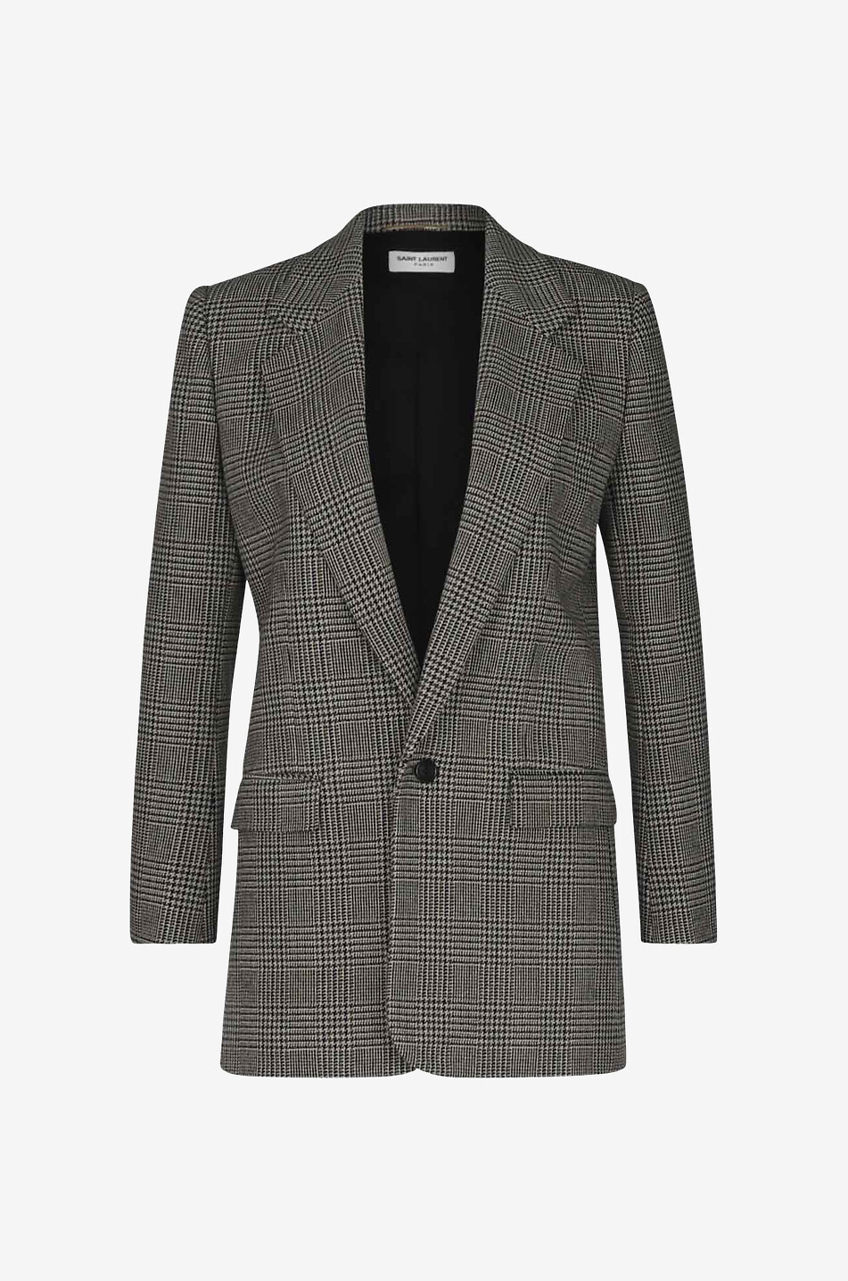 Single-breasted glen check wool blazer