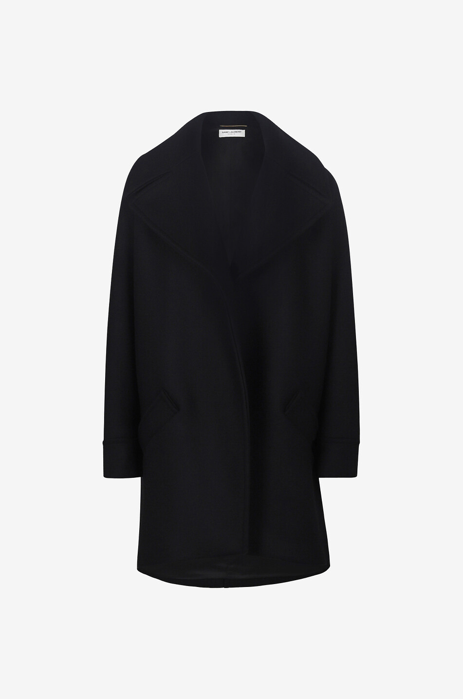 Manteau caban oversize ouvert en laine