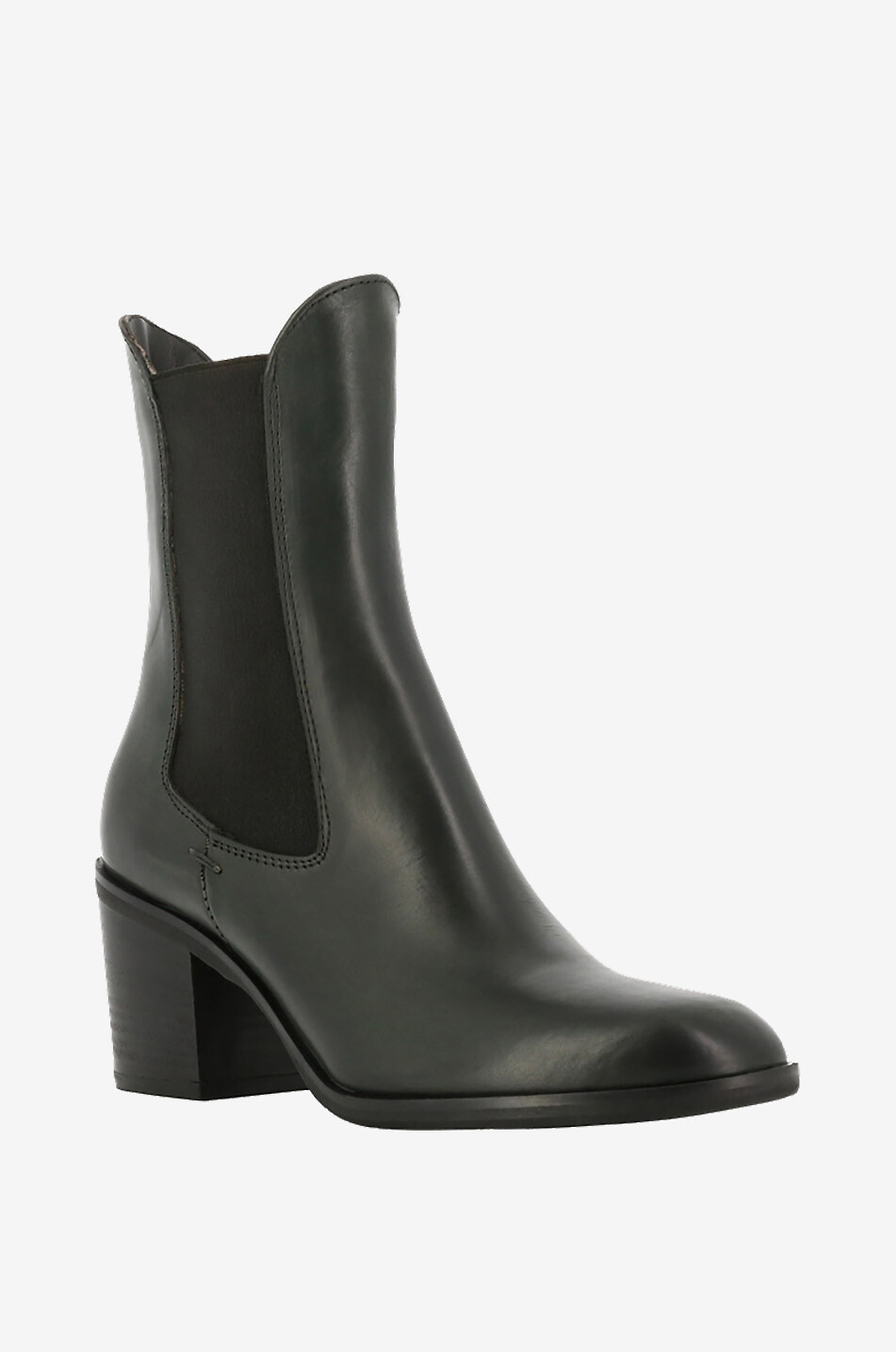 BONGENIE Bottines chelsea en cuir brillant à talon 60 Femme VERT 1