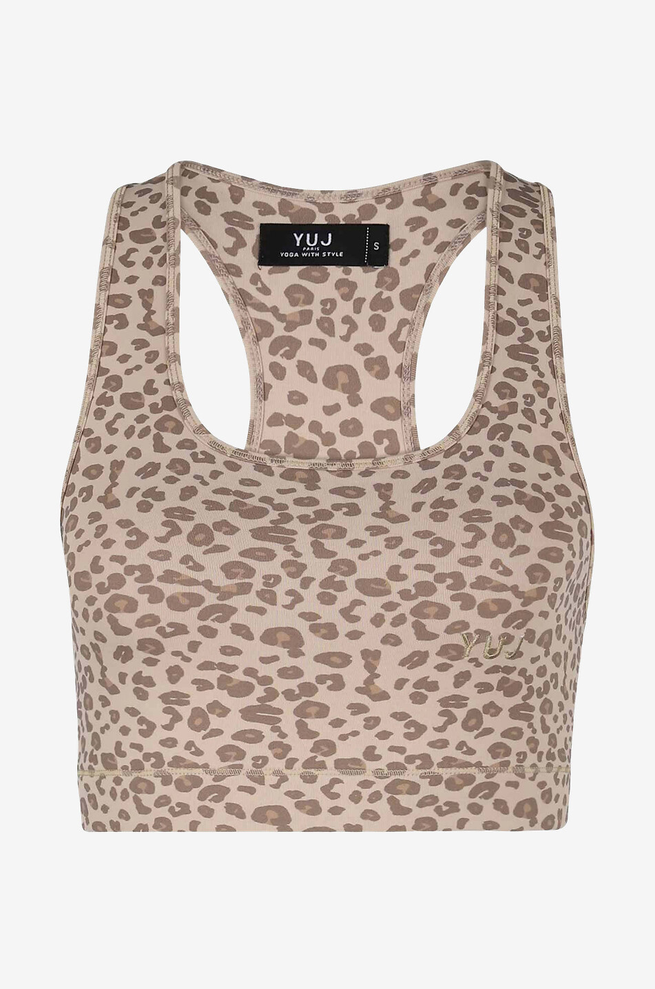 YUJ PARIS Leopard Originals cropped yoga top  BEIGE 1