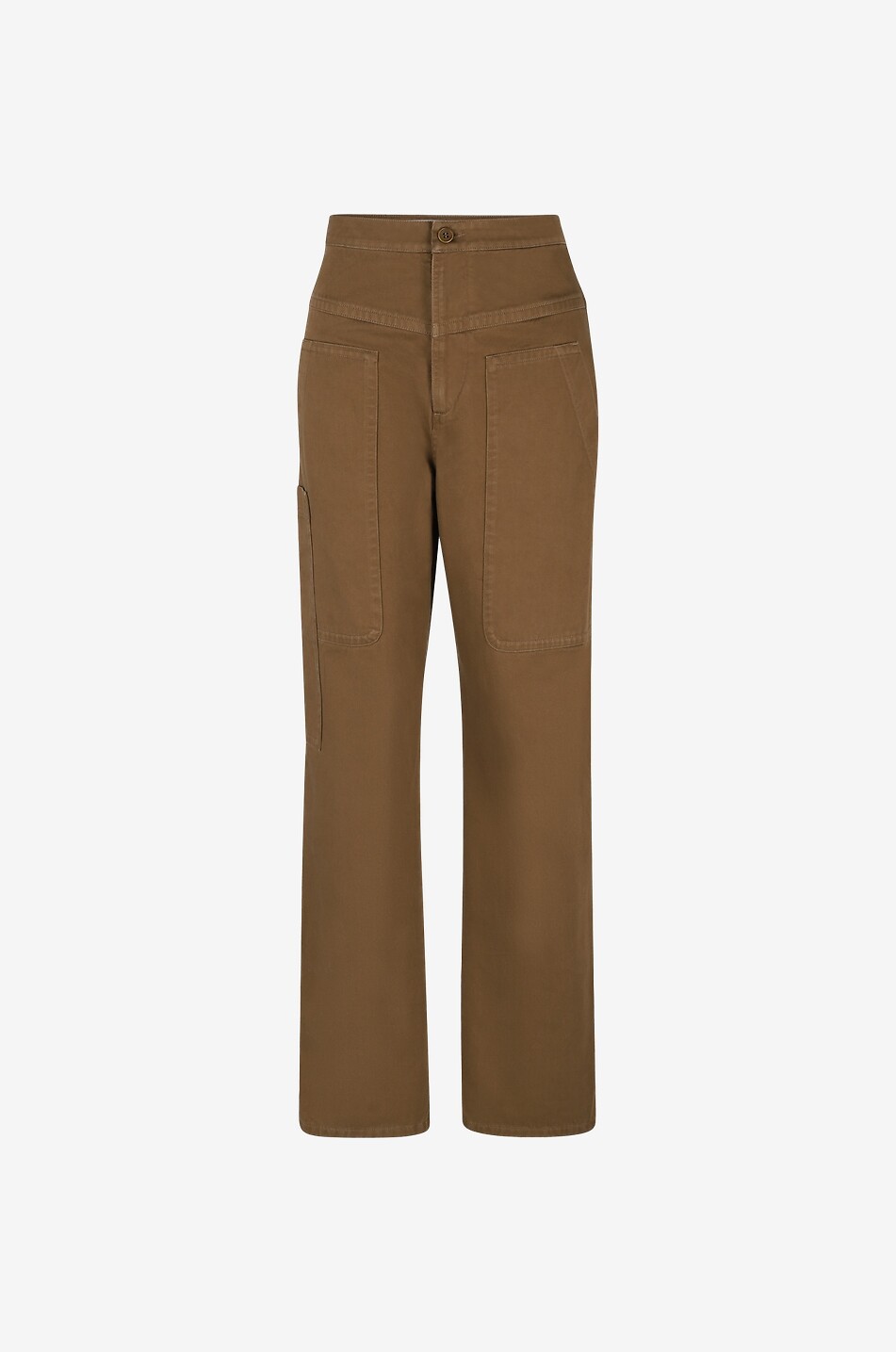 Pantalon droit taille haute en gabardine Philna