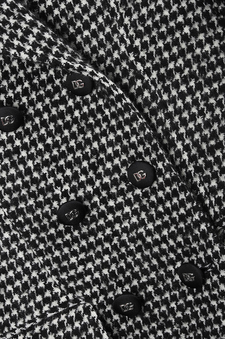 DOLCE & GABBANA Taillierter zweireihiger Hahnentritt-Mantel Damen GRAU 3