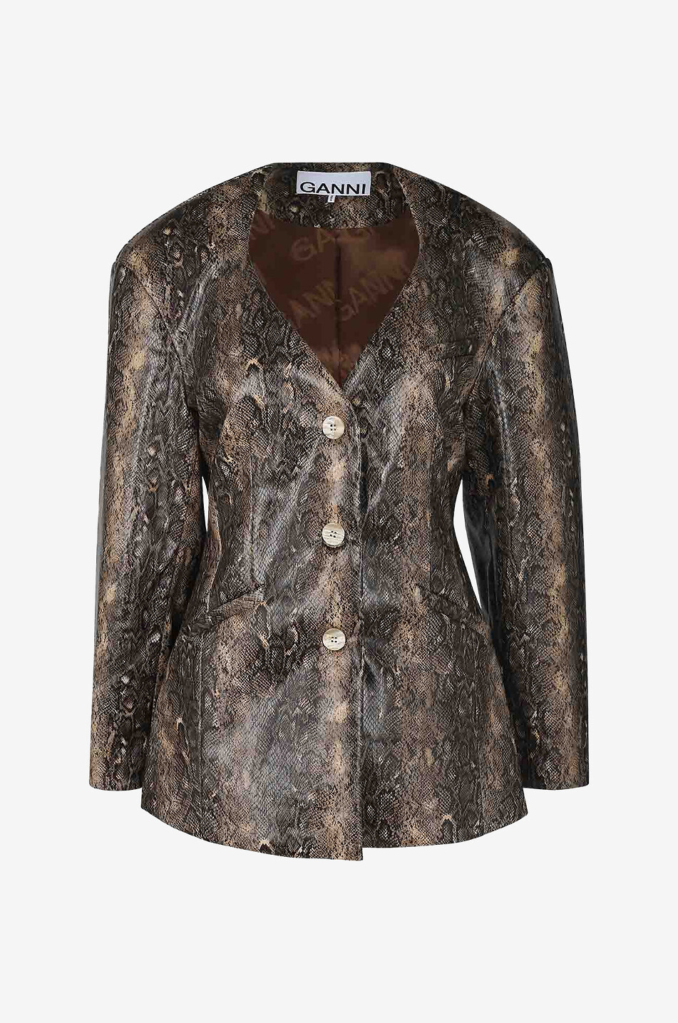 Blazer en cuir synthétique imprimé python
