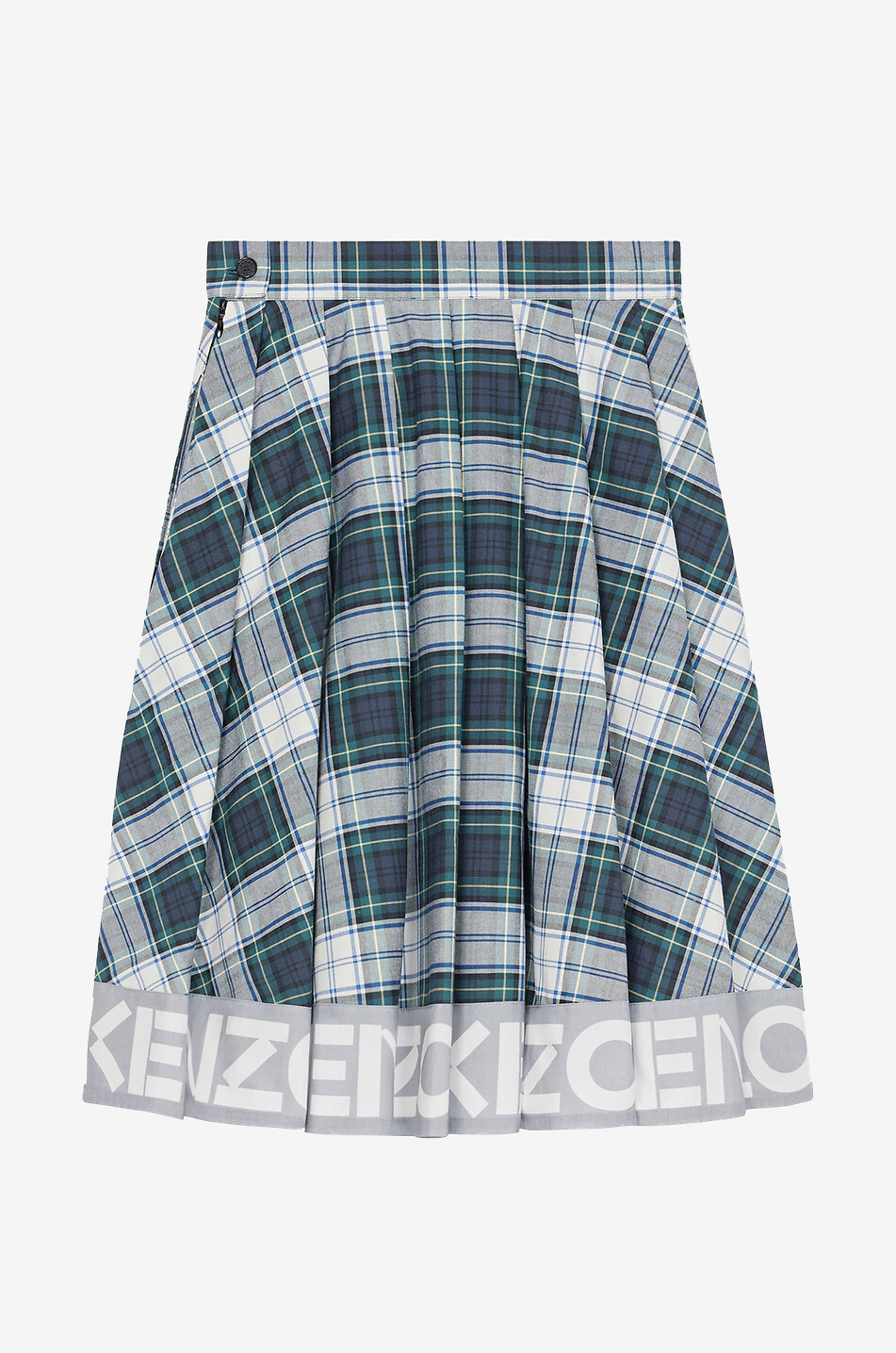 KENZO Karierter Faltenrock mit Logos aus Flanell Damen GRÜN 2