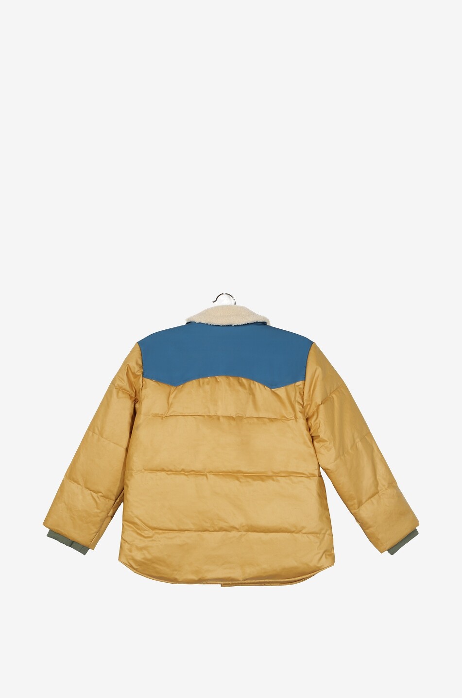 Boy's puffer jacket in waxed cotton