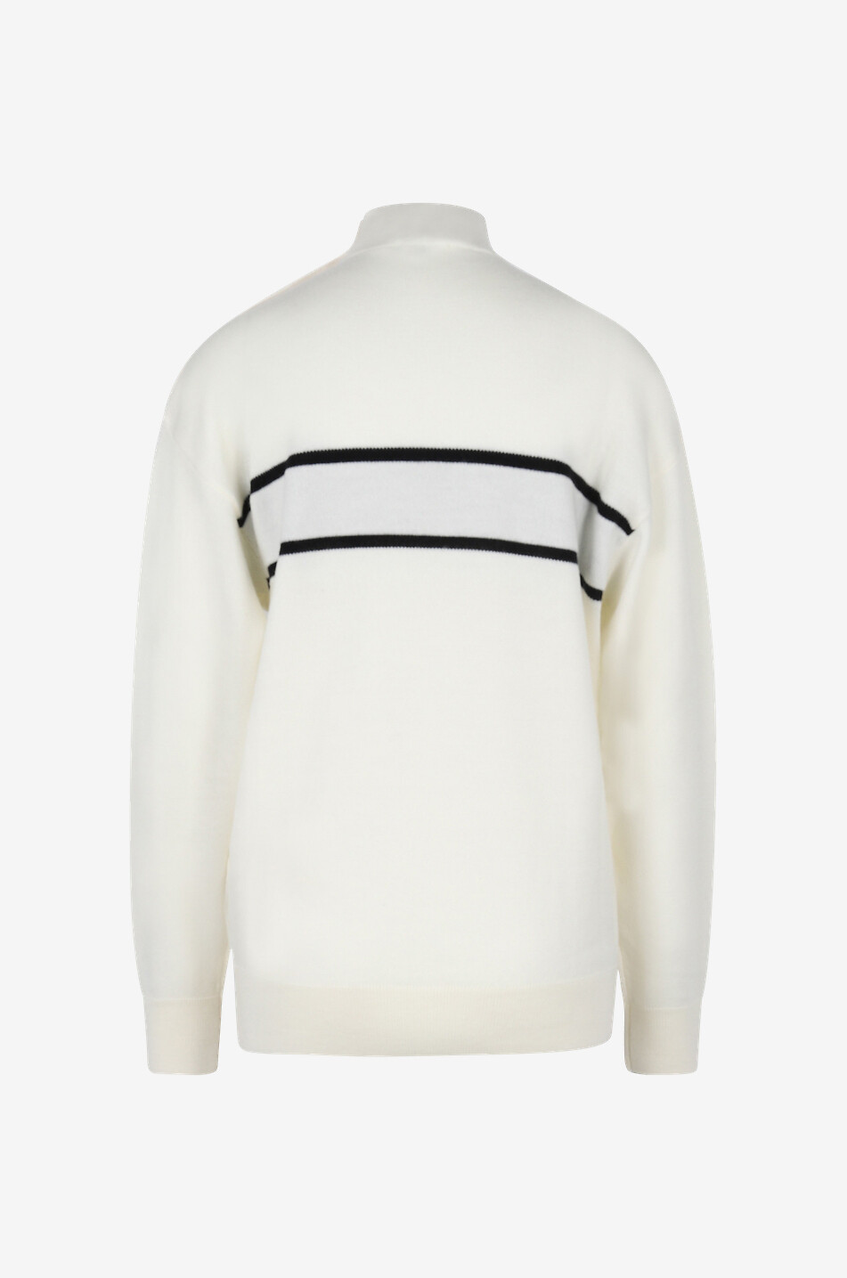 MONCLER Pull fin à col montant en maille jacquard motif logo Femme BLANC CASSE 2