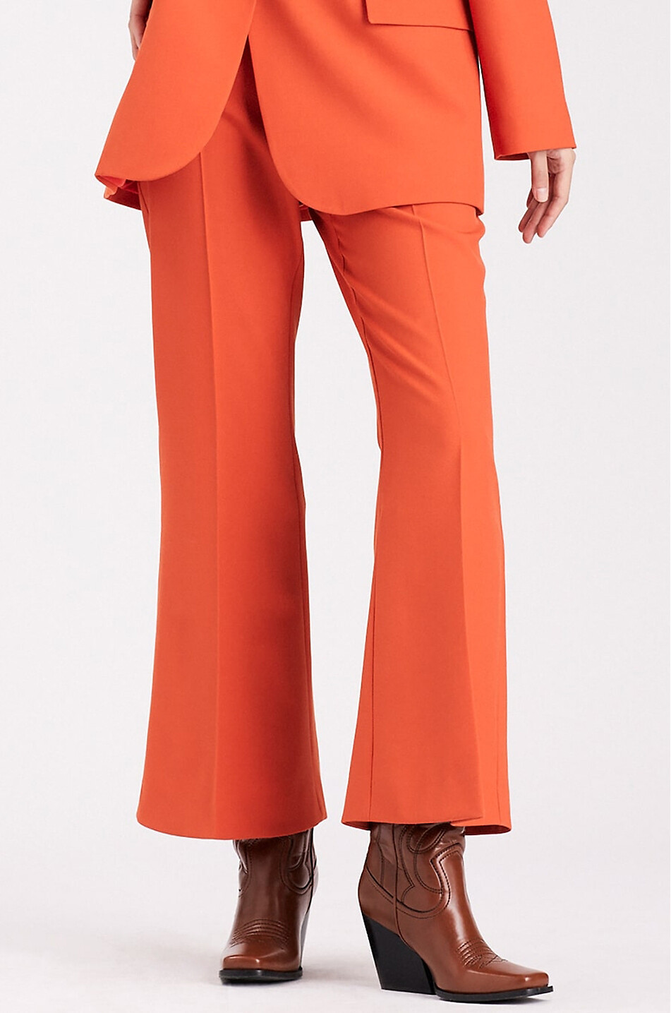 STELLA McCARTNEY Flared cropped sustainable twill trousers Women ORANGE 6