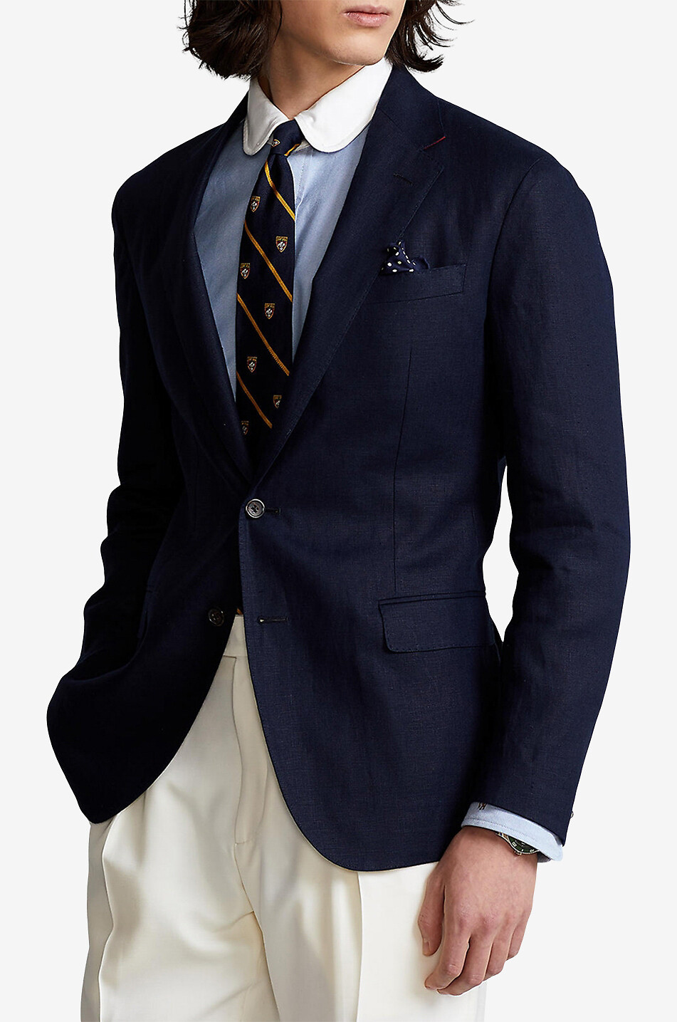 Single-breasted linen blazer