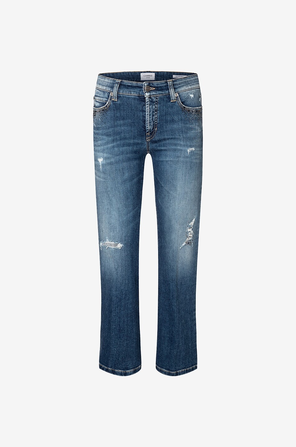 Paris distressed straight leg jeans