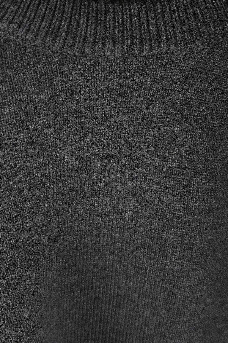 JIL SANDER Pull épais en laine à col rond Homme GRIS FONCÉ 3