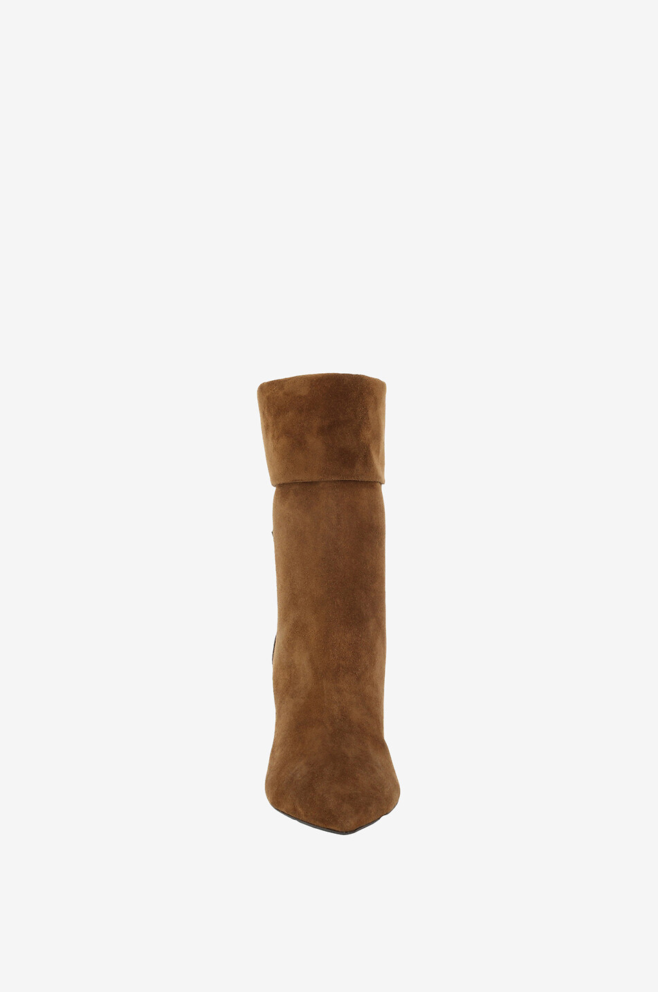 SAINT LAURENT PARIS Niki 85 heeled pointy-toe suede ankle boots Women BROWN 2