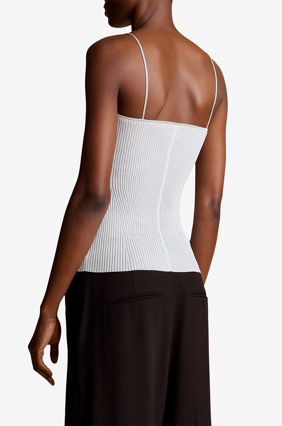 KHAITE Ziggy Lurex rib knit camisole Women GREY 4