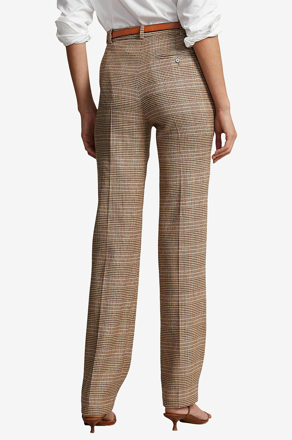 POLO RALPH LAUREN Pantalon en lin mélangé à carreaux Femme MULTICOLORE 3