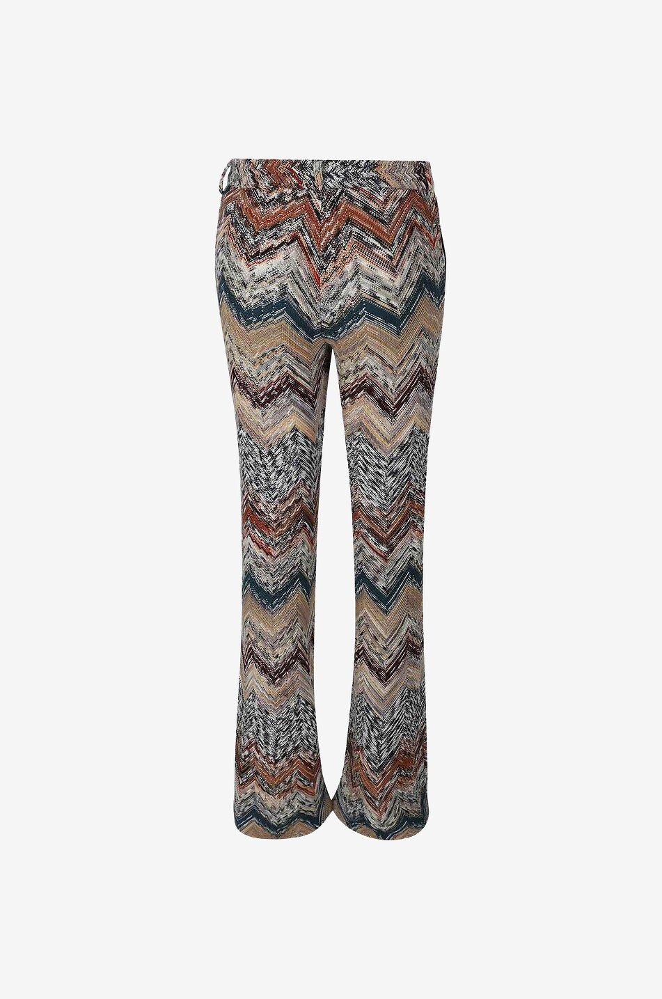 Pantalon évasé en maille motif chevrons