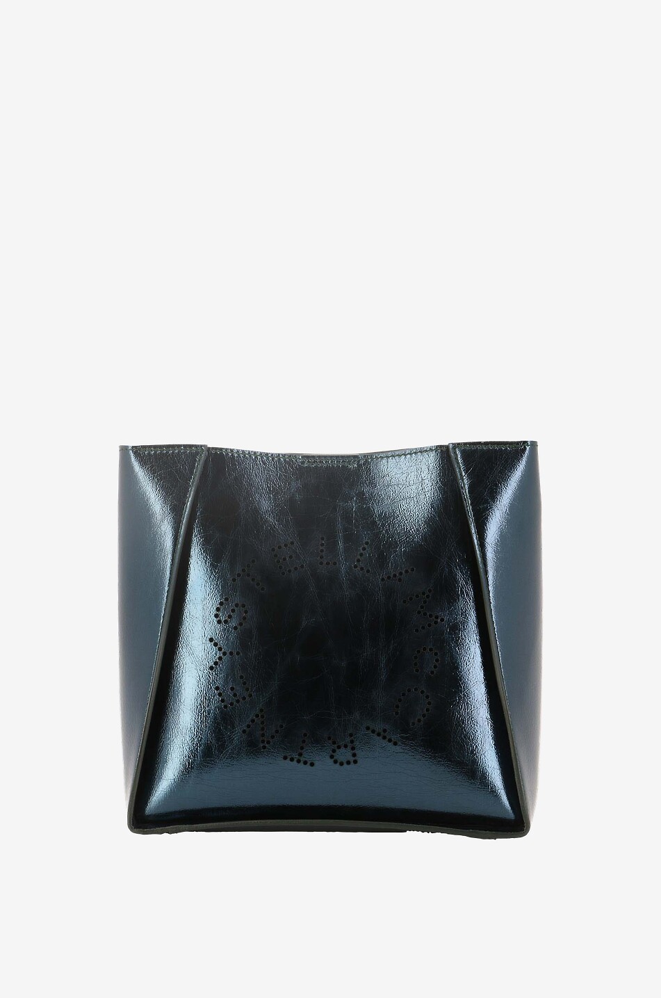 Stella Logo metallic faux leather shoulder bag