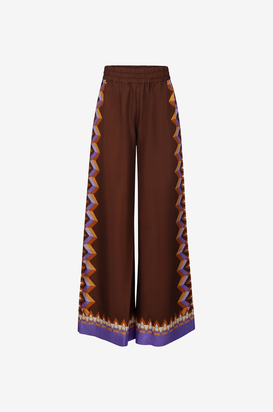 Hose mit weitem Bein aus Seide Palazzo Sunset Moro Placée