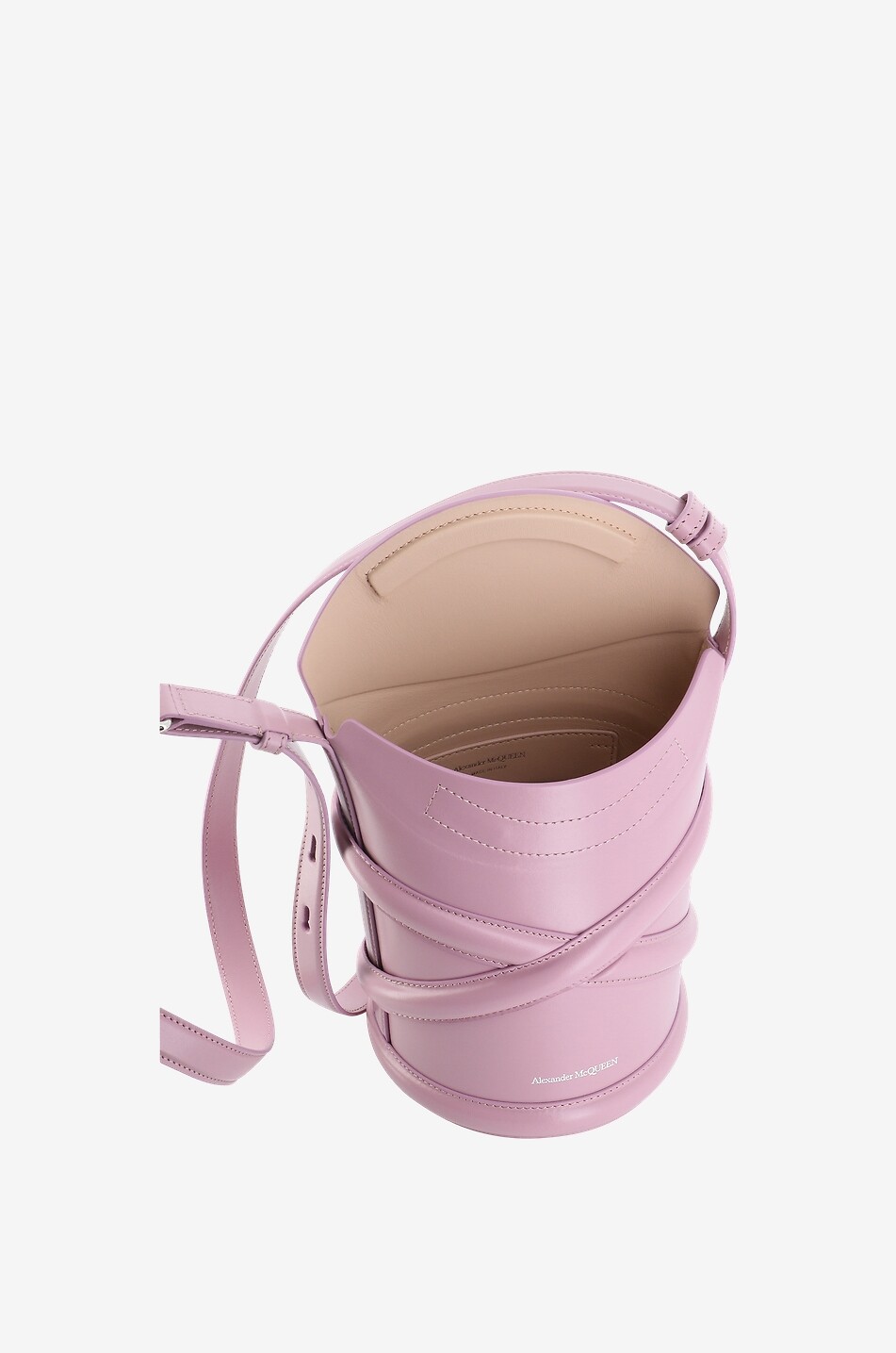ALEXANDER McQUEEN Sac porté croisé en cuir lisse The Curve Femme VIOLET CLAIR 4