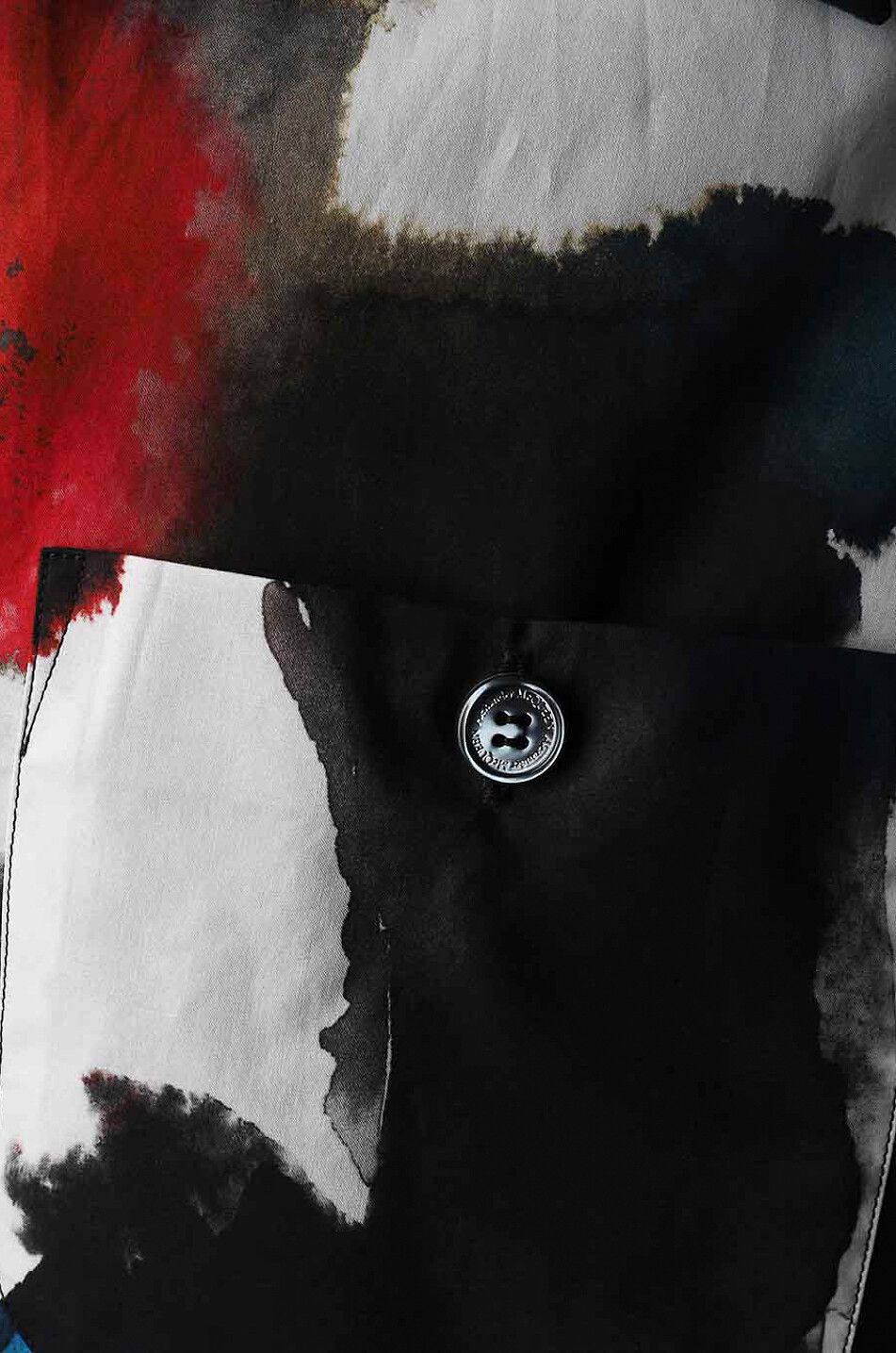 Kurzarm-Hemd aus Popeline Watercolour Graffiti