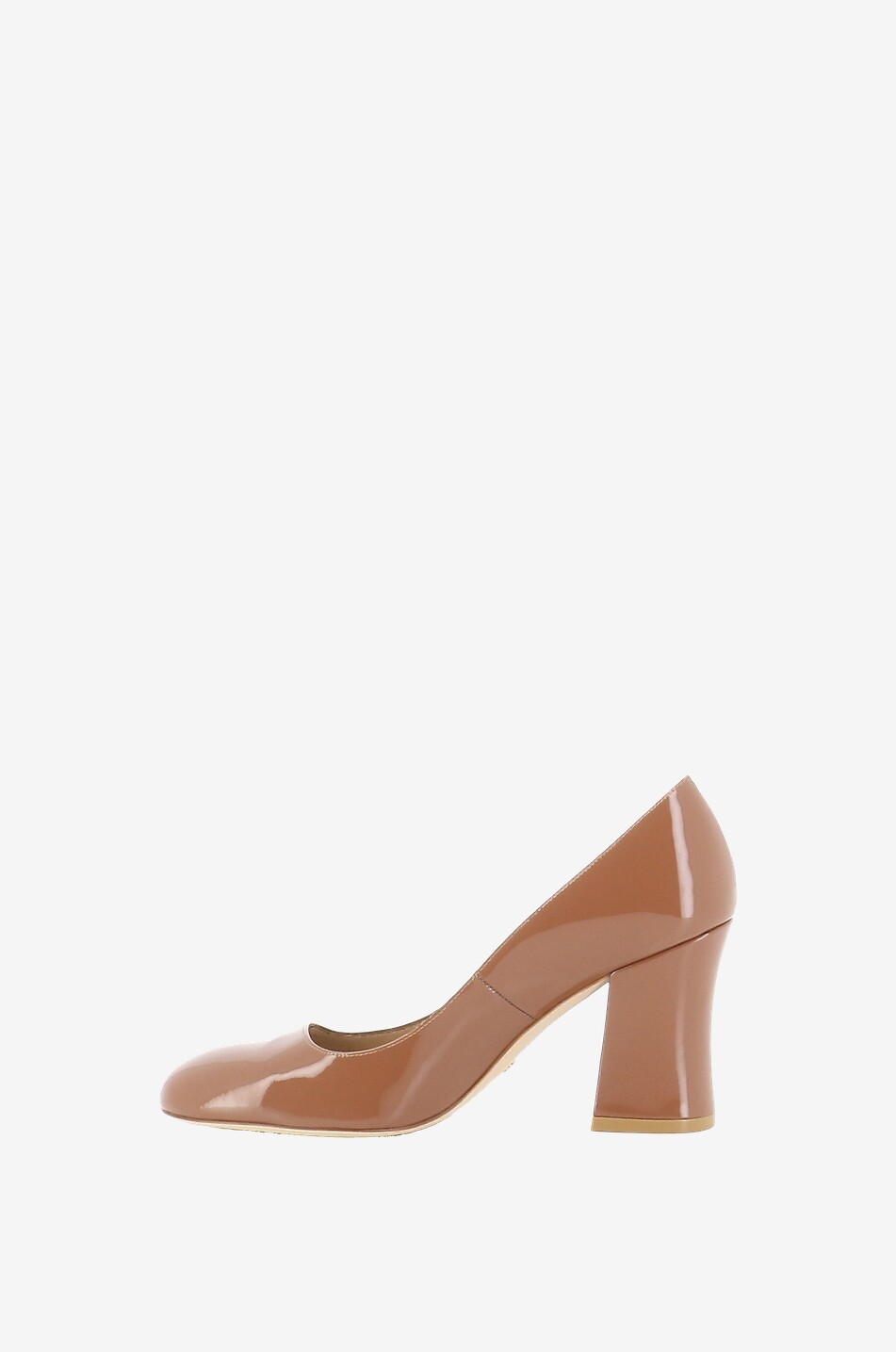 STUART WEITZMAN Pumps aus Lackleder Curveblock 85 Damen HELLBRAUN 3