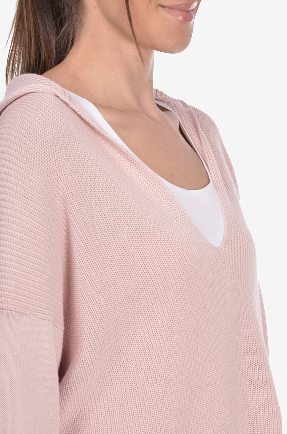 GRAN SASSO Cotton V-neck jumper Women PINK 6