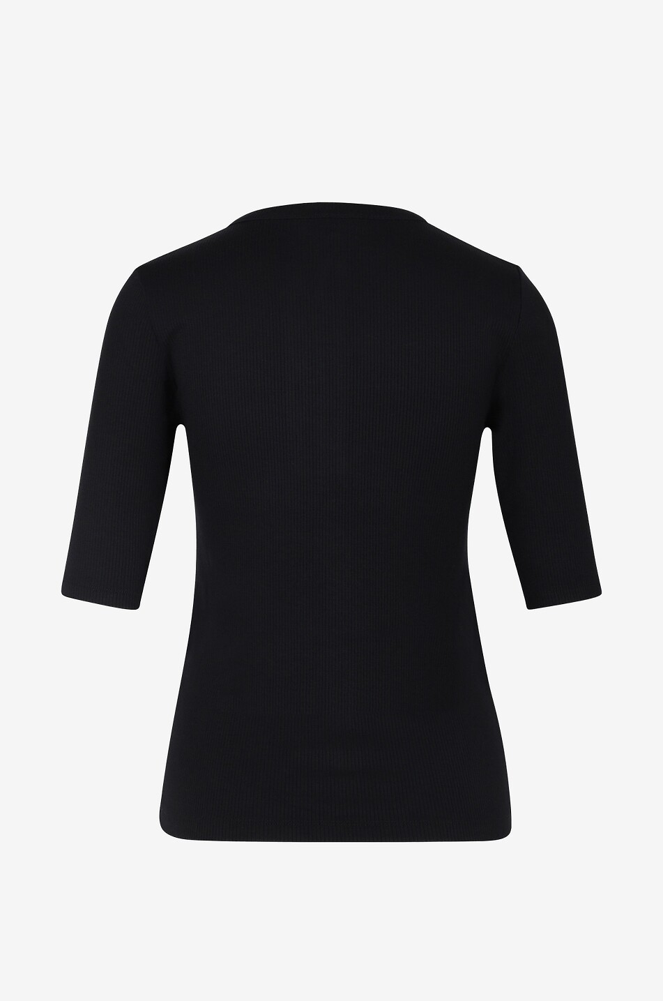 VINCE T-shirt côtelé à col rond boutonné Henley Femme NOIR 2