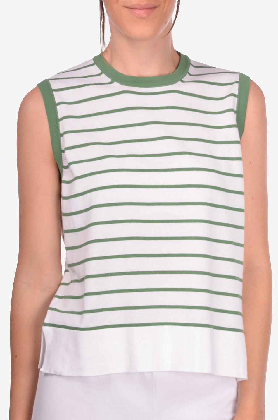 GRAN SASSO Top rayé sans manches en coton Femme MULTICOLORE 3