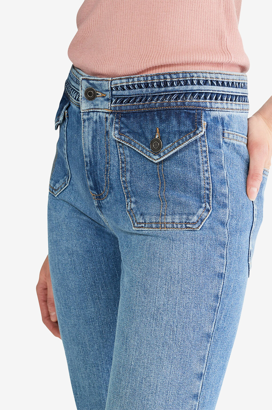 Bootcut-Jeans mit hoher Taille Nano
