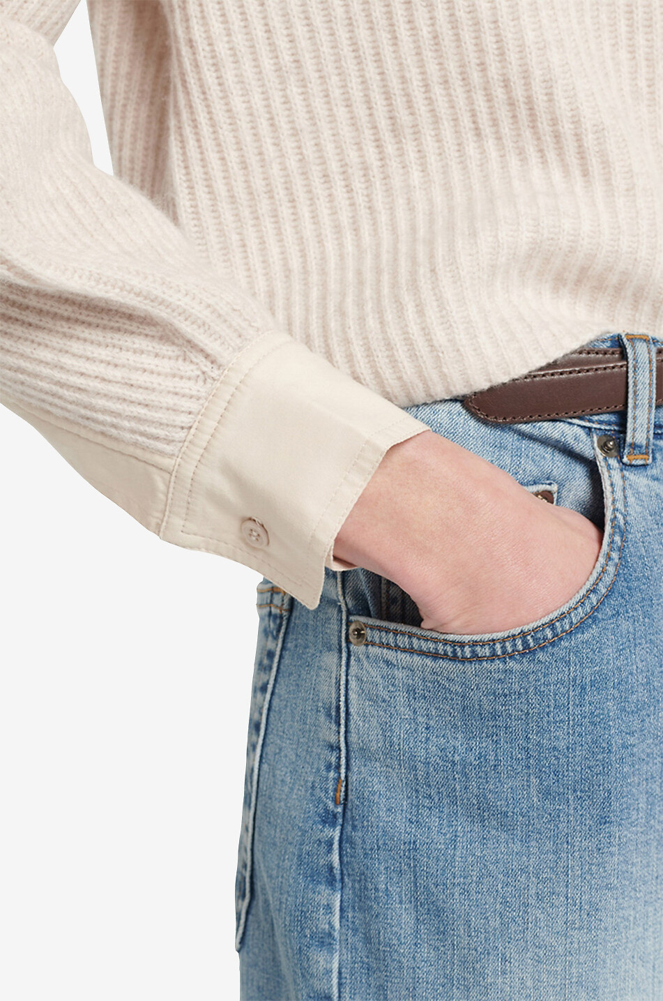 Pullover mit Rundhalsausschnitt aus Merinowolle Alba